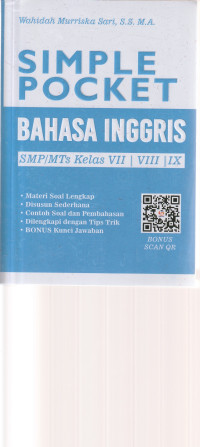 Image of SIMPLE POCKET, BAHASA INGGRIS SMP / MTS KELAS, VII, VIII, IX